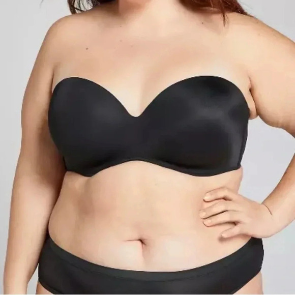 CACIQUE BOOST MULTI-WAY OR STRAPLESS BLACK BRA 42H - Picture 1 of 11